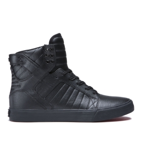 Supra Mens SKYTOP High Top Shoes Black/Black/red | US-19992